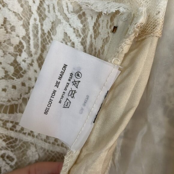 Vintage 1970’s Toutay Bar cream lace dress size XS 36 - Picture 11 of 16